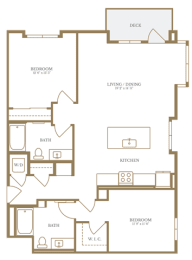  Floor Plan 2 Bed/2 Bath-4A