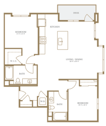  Floor Plan 2 Bed/2 Bath-5A