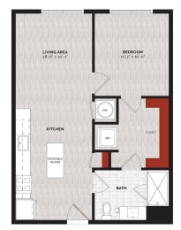 a proposed floor plan of a bedroom apartment
