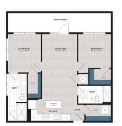 a floor plan of a 1 bedroom floor plan