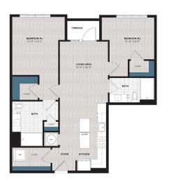 blueprint of the 4 bedroom floor plan of a 245m2 apartment