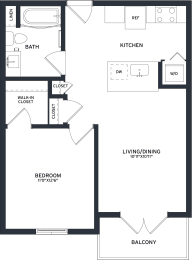 a floor plan of a house with a bedroom and a living room