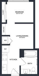 blueprint of a floor plan for a small apartment