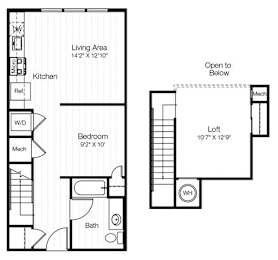 one Bedroom with loft in NY