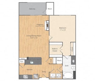  Floor Plan 1 Bed/1 Bath-A5