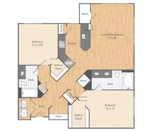  Floor Plan 2 Bed/2 Bath-B4a