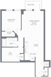 a floor plan of a bedroom apartment