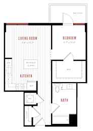 a floor plan of a house with a bedroom and a bathroom