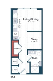 a floor plan of a bedroom apartment