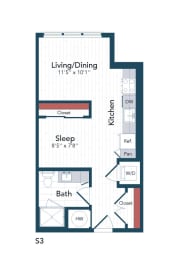 a floor plan of a bedroom apartment