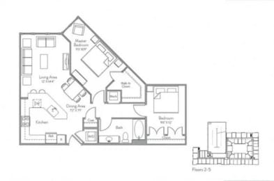 22nd floor bedroom floor plan  apartments the lodges