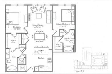 the second and third floors of a house plan with bedrooms