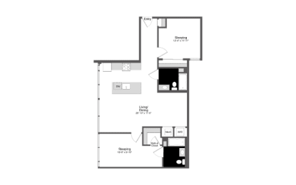 a floor plan of a house with a black and white