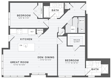 A black and white image of a house floor plan.