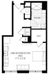 A black and white image of a floor plan for a home.