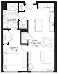 A black and white image of a floor plan for a house.