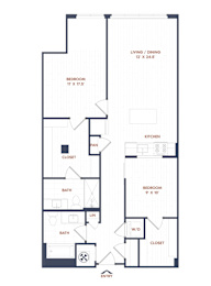  Floor Plan 2 Bed/2 Bath-B06