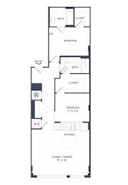  Floor Plan 2 Bed/2 Bath-B07