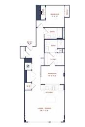  Floor Plan 2 Bed/2 Bath-B08