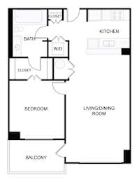 A black and white image of a floor plan for a home.