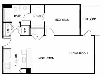 A black and white image of a floor plan for a home.