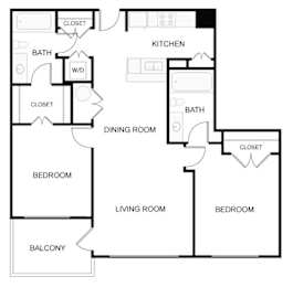 A black and white image of a floor plan for a house.