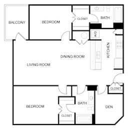 A black and white floor plan of a house with labeled rooms.