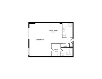plan of a 1 bedroom apartment