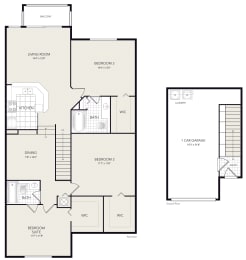  Floor Plan 3 Bed/2 Bath Townhome with Garage-Palm Springs