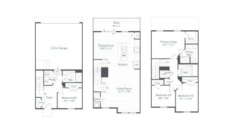 The Branch II Floor Plan at The Retreat at Brandywine Crossing, Brandywine, 20613