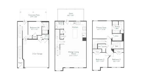 The Cheverly II Floor Plan at The Retreat at Brandywine Crossing, Brandywine Maryland