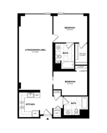 the floor plan of the studio apartment