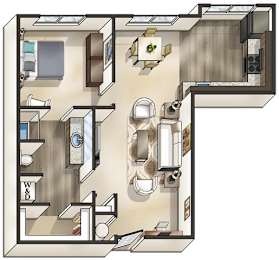  Floor Plan 1 Bed 1 Bath-A3-1 - Ventura