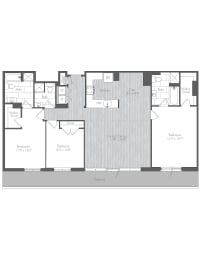 3 Bedroom, 3 Bathroom Apartment Home at 1,692 square feet