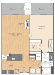  Floor Plan 1 Bed/1 Bath-A4