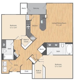  Floor Plan 2 Bed/2 Bath-B4