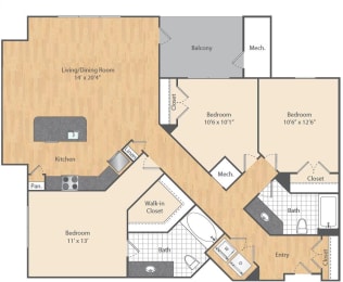  Floor Plan 3 Bed/2 Bath-C1