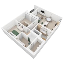 2 Bed - 2 Bath |Up to 1,094 sq.ft. B3