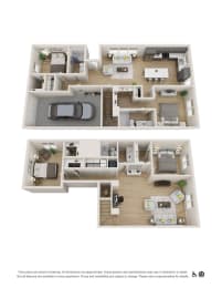  Floor Plan Townhome End - Front Load Single Car Garage (Finished Basement)