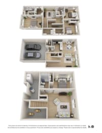  Floor Plan Townhome - Front Load Garage (Finished Basement)