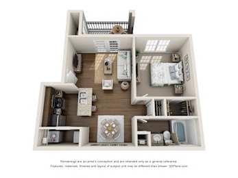 A1, 1 br, 1 ba, 650 sq. ft.