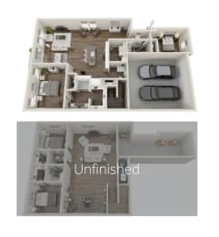  Floor Plan Rambler (Unfinished Basement)