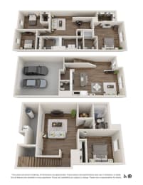  Floor Plan Townhome - Rear Load Garage (Finished Basement)