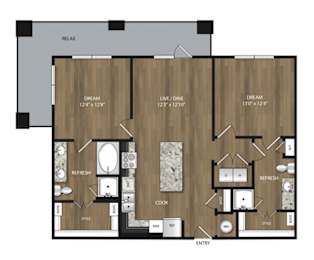 2x2 1059 sq ft at Magnolia Grove Apartments, Terrell