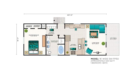  Floor Plan 1bd/1bth - Cottage