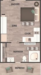 Aspen Floor Plan at Dream Island Apartments, Steamboat Springs