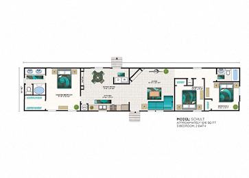 Schult 3 Bed 2 Bath Floor Plan at Pine Village Rental Home Community in Sanford, NC