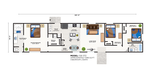  Floor Plan 3bd/2ba - Grand