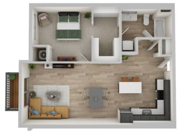 1A Floor Plan at The Westlyn, Minnesota