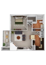1 bed 1 bath A2S - Maple w Sunroom at Riverset Apartments, Memphis, TN